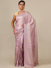 Pink Satin Silk Saree with Weaving Work – Unstitched